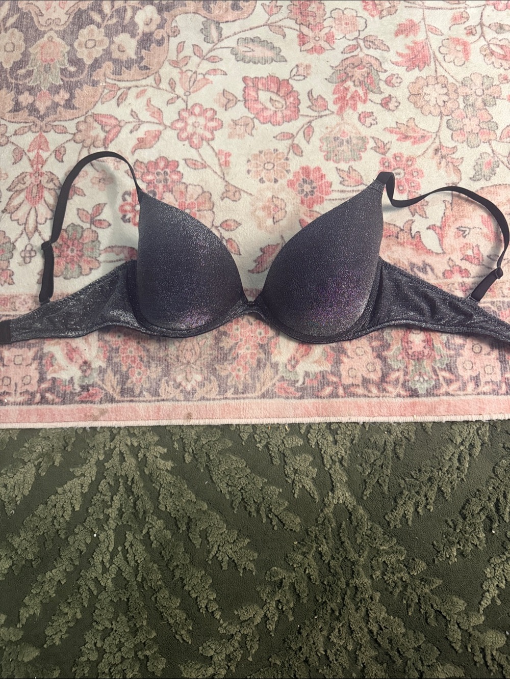 PINK Victoria's Secret Iridescent Dark Purple Push-Up Bra